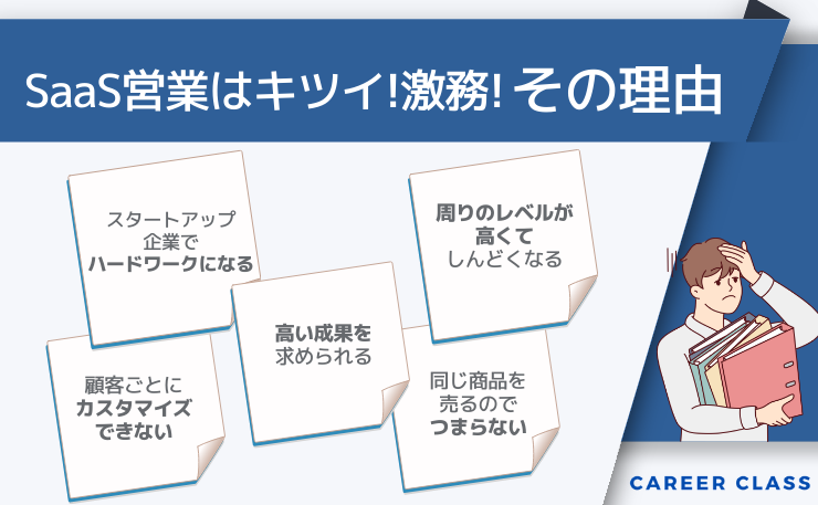 SaaS営業への転職[はきつい!激務だからやめておいたほうがいいと言われる理由のイメージ画像